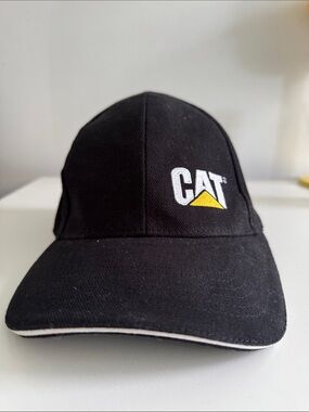 CAT Black Baseball Cap with Yellow Logo